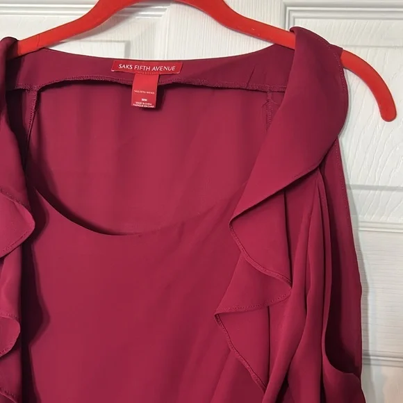 Saks Fifth Avenue Cold shoulder ruffle front blouse - Picture 2 of 3